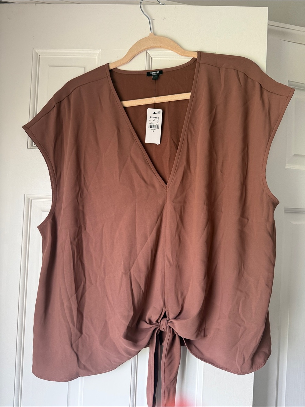 Express Brown Tie-Front V-Neck Camisole